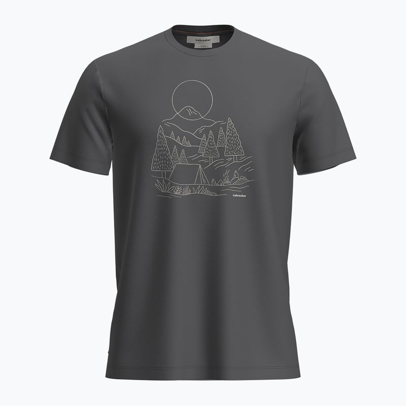 Férfi túrapóló icebreaker Merino 150 Tech Lite III SS Sunset Camp obsidian