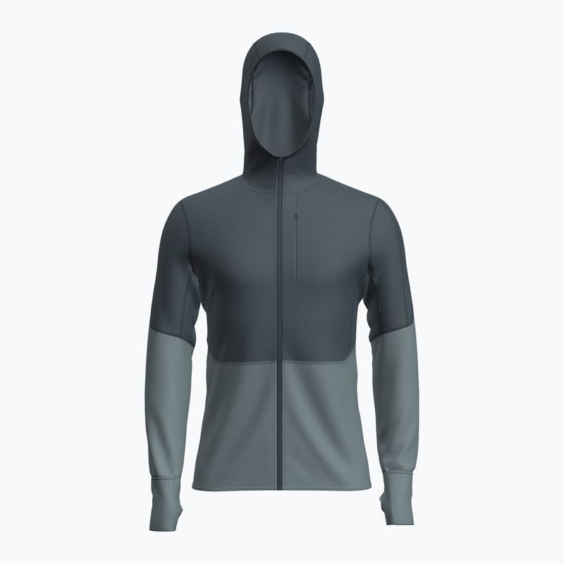 Férfi trekking pulóver icebreaker Merino 200 RealFleece Descender Zip Hoodie abyss/blue ash/black