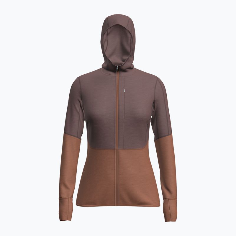 Női trekking pulóver icebreaker Merino 200 Realfleece Descender Zip Hoodie dusty clay