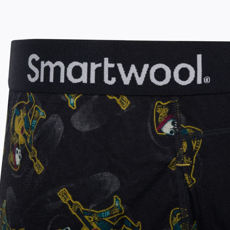 Férfi Smartwool Merino Print Boxer Brief dobozos thermo boxer fekete és sárga 15151 4