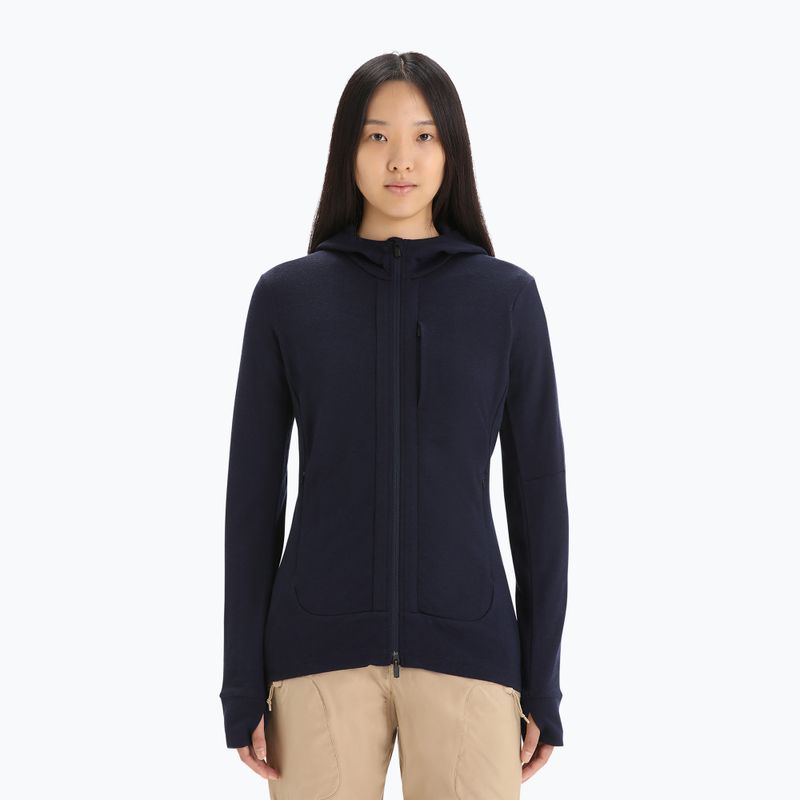 Icebreaker női trekking dzseki Quantum III LS Zip Hood kapucni tengerészkék 0A59JW