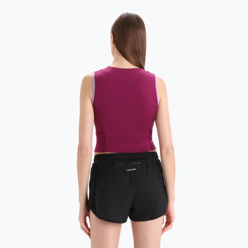 Női technikai póló icebreaker Zoneknit Cropped Bra-Tank lila gaze 3