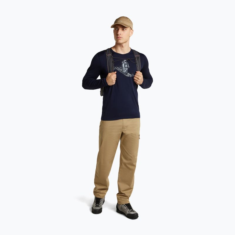 Férfi hosszú ujjú póló icebreaker Merino 200 Oasis Crewe SkiingYeti midnight navy 2