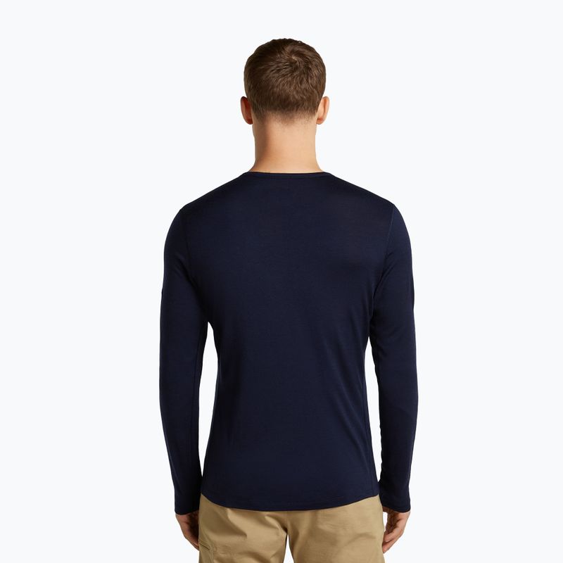 Férfi hosszú ujjú póló icebreaker Merino 200 Oasis Crewe SkiingYeti midnight navy 3