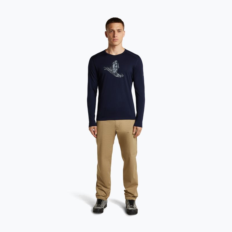 Férfi hosszú ujjú póló icebreaker Merino 200 Oasis Crewe SkiingYeti midnight navy 4