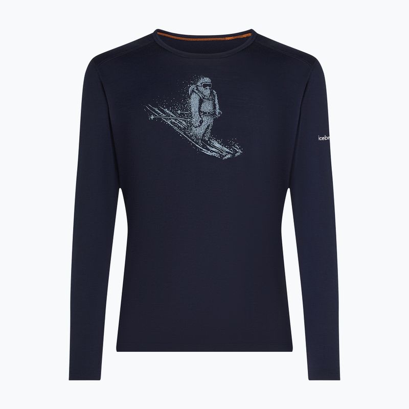 Férfi hosszú ujjú póló icebreaker Merino 200 Oasis Crewe SkiingYeti midnight navy 7
