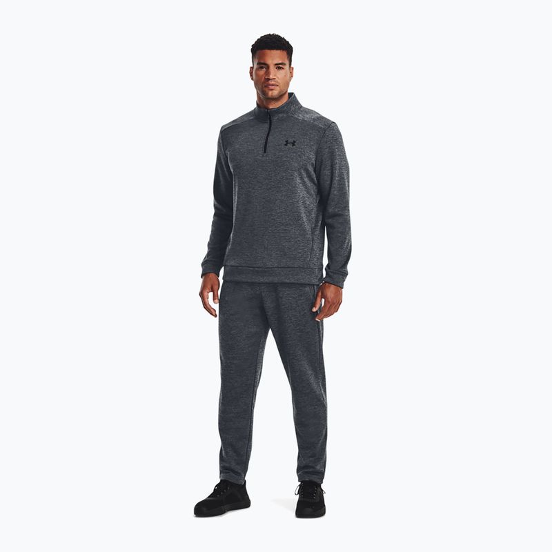 Under Armour Armour Armour Fleece 1/4 Zip férfi edzőpulóver szürke/fekete szurok szürke/fekete 2