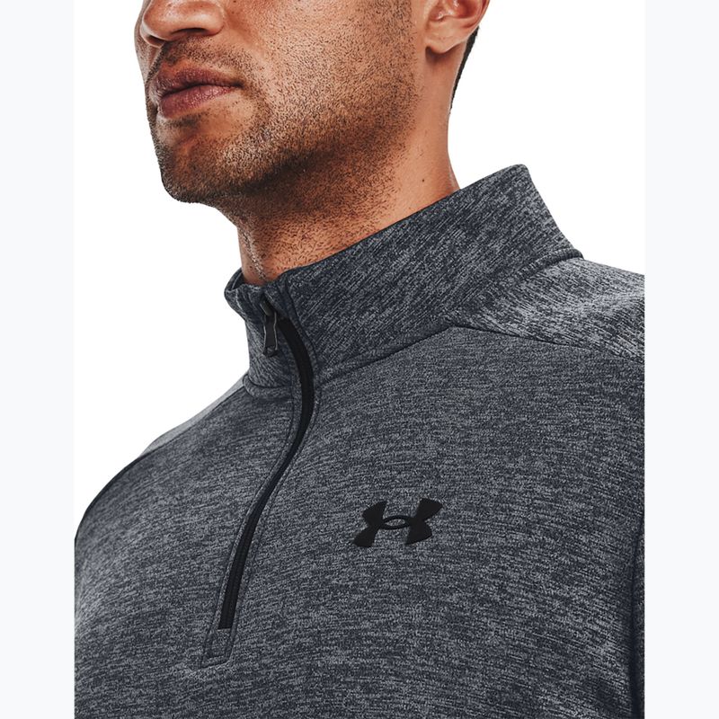 Under Armour Armour Armour Fleece 1/4 Zip férfi edzőpulóver szürke/fekete szurok szürke/fekete 4