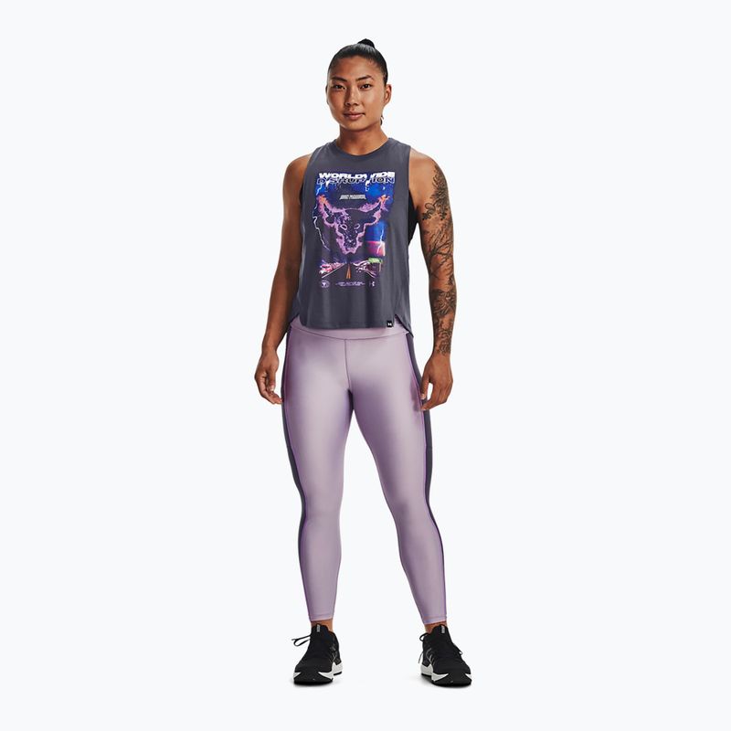 Női edzőleggingsek Under Armour Project Rock HG Ankle purple luxe 2