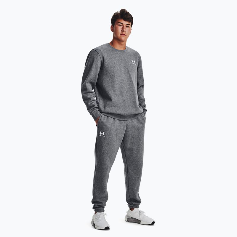 férfi edzőnadrág Under Armour Essential Fleece Joggers pitch gray medium heather/white 2