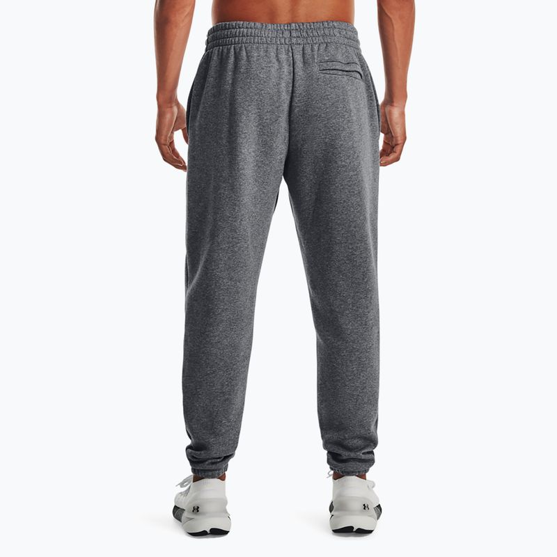 férfi edzőnadrág Under Armour Essential Fleece Joggers pitch gray medium heather/white 3