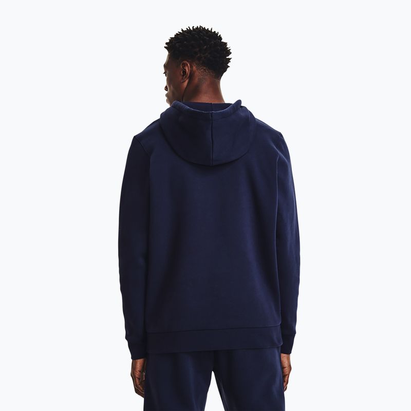 Férfi Under Armour Essential Fleece FZ kapucnis pulóver midnight navy/white 3