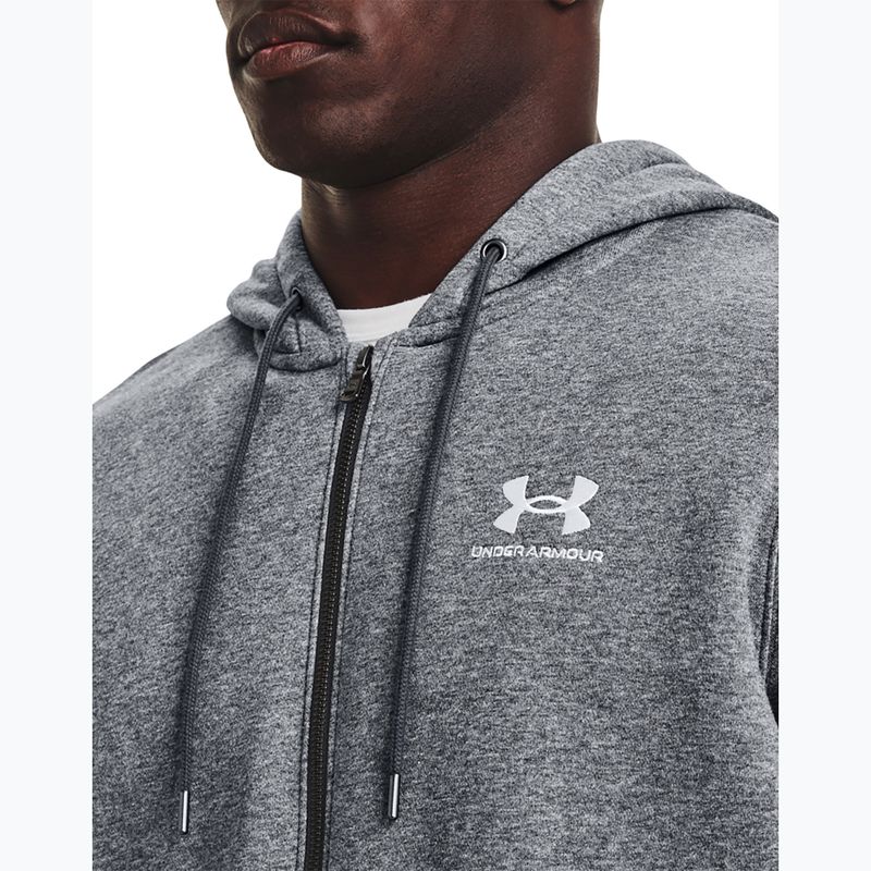 Férfi Under Armour Essential Fleece teljes cipzáras kapucnis edzőfelső szürke 1373881 4