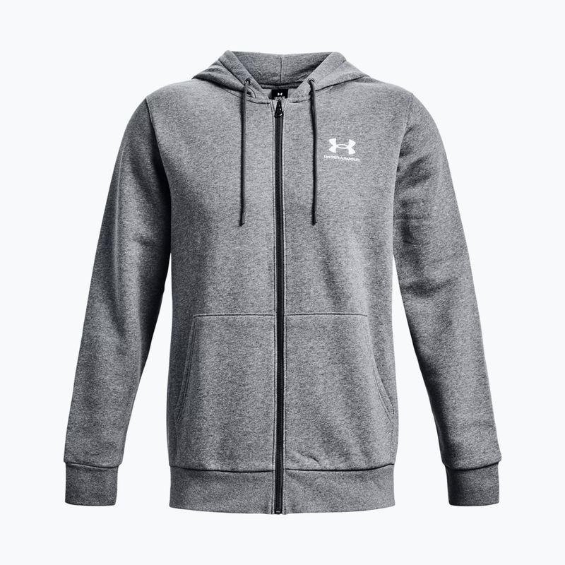 Férfi Under Armour Essential Fleece teljes cipzáras kapucnis edzőfelső szürke 1373881 5