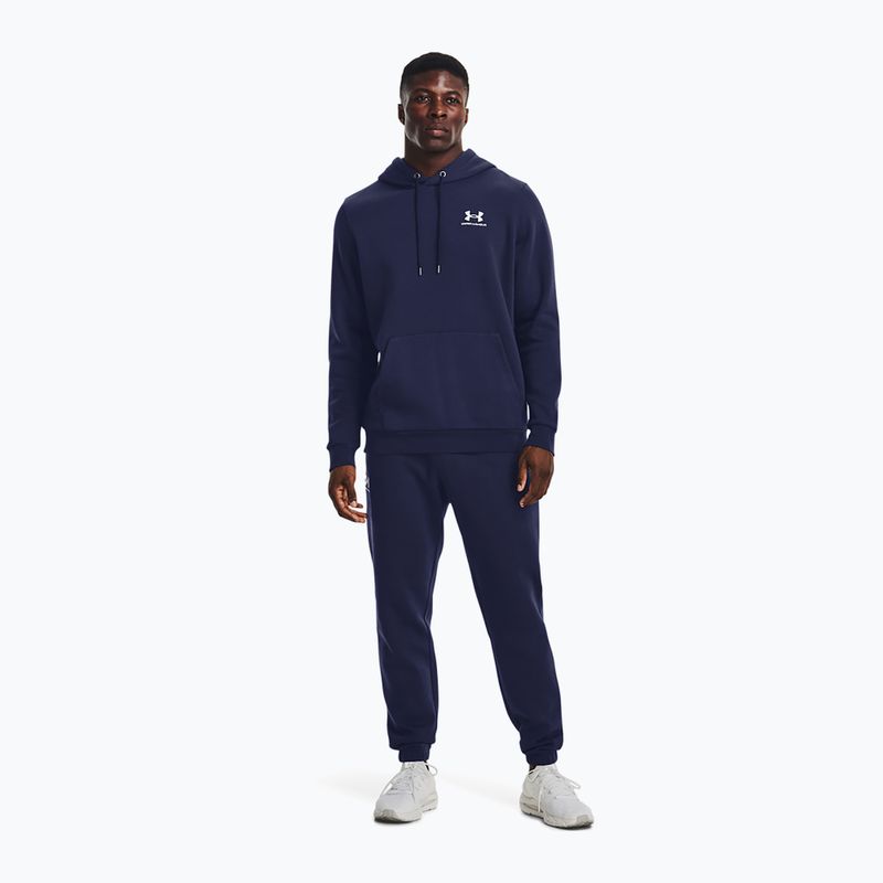 Férfi kapucnis pulóver Under Armour Essential Fleece Hoodie midnight navy/white 2