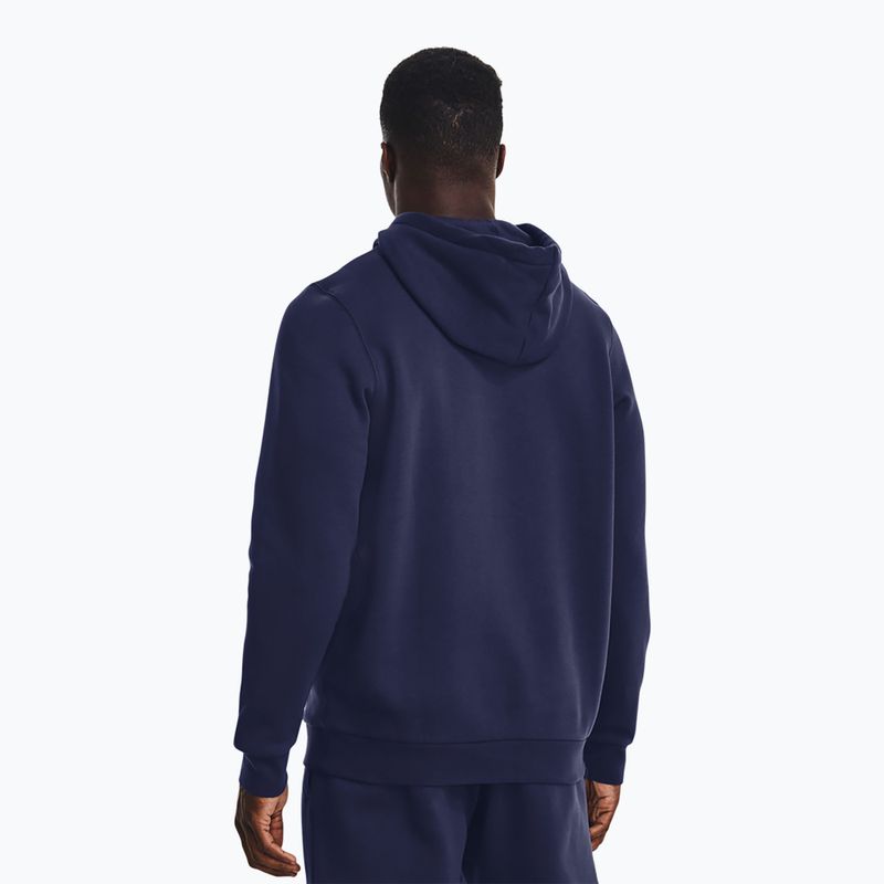 Férfi kapucnis pulóver Under Armour Essential Fleece Hoodie midnight navy/white 3
