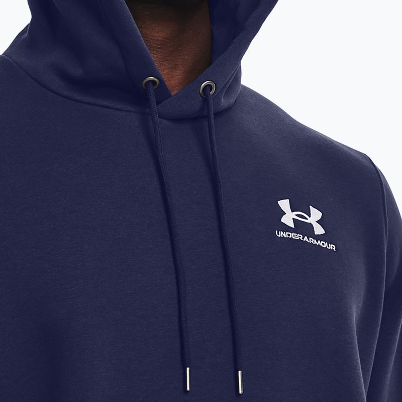 Férfi kapucnis pulóver Under Armour Essential Fleece Hoodie midnight navy/white 4