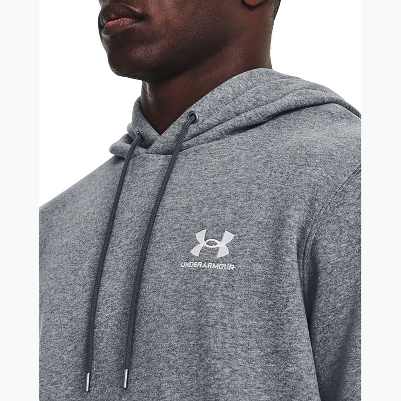 Férfi melegítőfelső Under Armour Essential Fleece Hoodie pitch gray medium heather/white 4