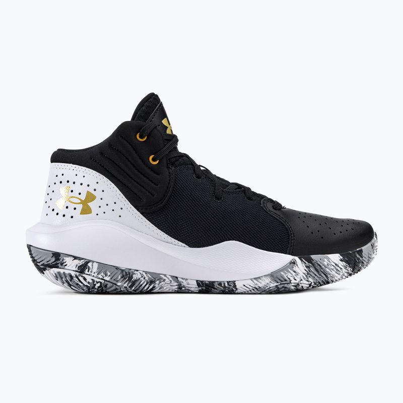Under Armour Jet '21 fekete-fehér gyerek kosárlabda cipő 3024260-006 2