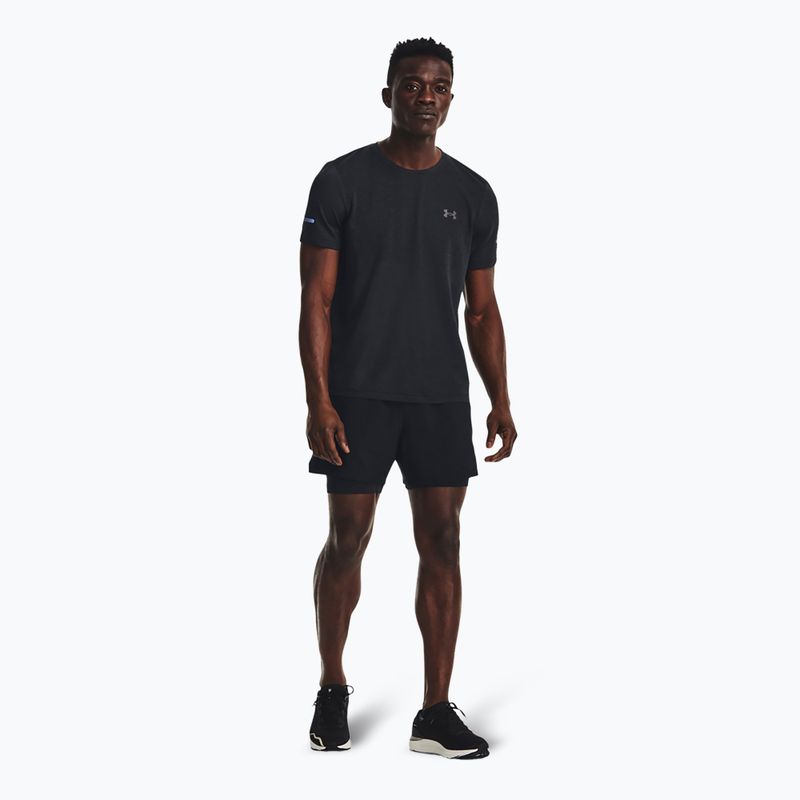 Férfi Under Armour Seamless Stride futópóló fekete/fényvisszaverő 2