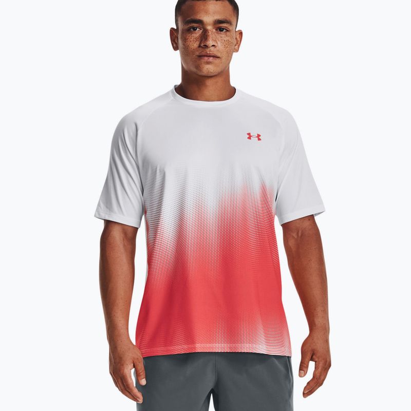 Under Armour Tech Fade férfi edzőpóló piros-fehér 1377053
