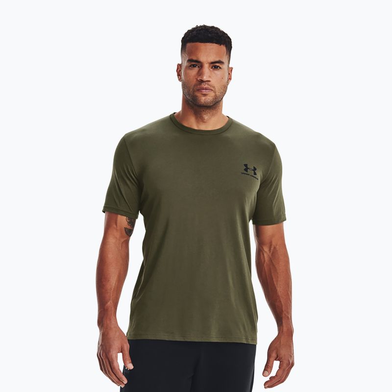 Férfi Under Armour Sportstyle bal mellkasi póló tengeri zöld/fekete