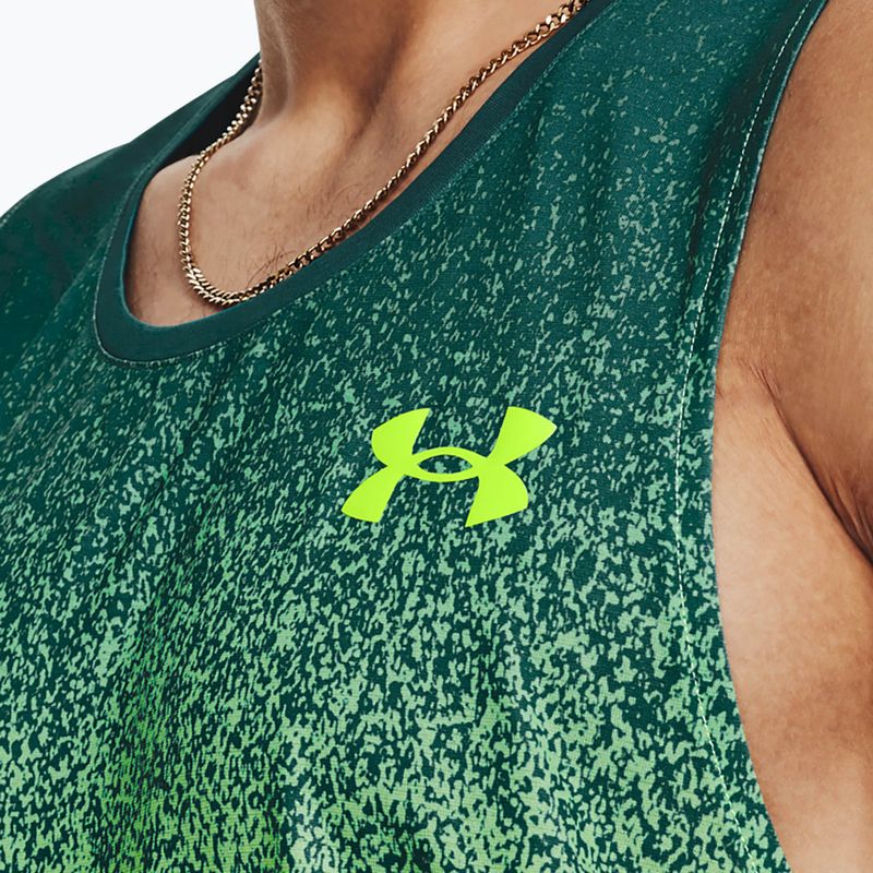 Férfi Under Armour Rush Cicada Singlet zöld futó felső 1377314 3