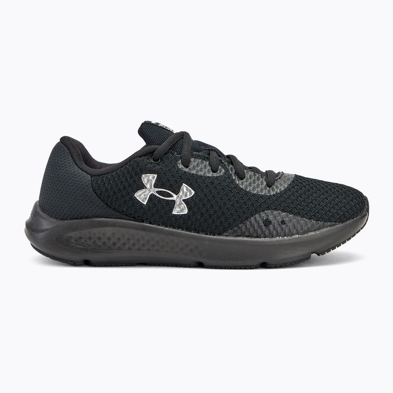 Under Armour Charged Pursuit 3 női futócipő fekete/fekete/metál ezüst 2