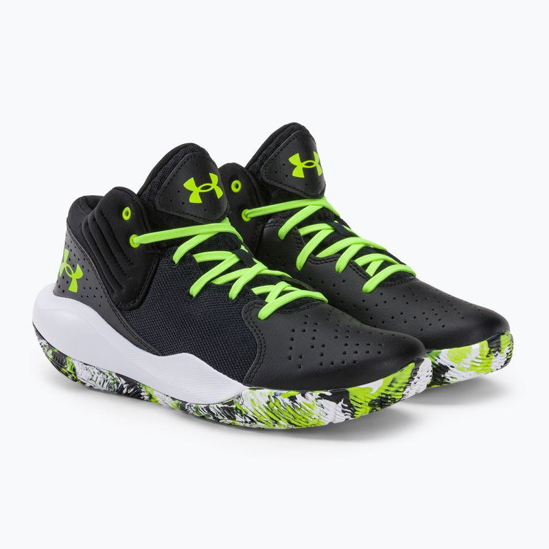 Under Armour GS Jet '21 gyermek kosárlabda cipő fekete-zöld 3024794 4