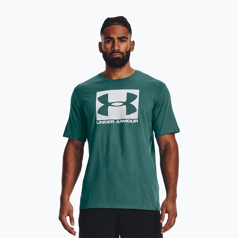 Férfi Under Armour Boxed Sportstyle parti tengerparti teal/fehér póló