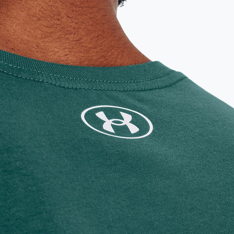 Férfi Under Armour Boxed Sportstyle parti tengerparti teal/fehér póló 3