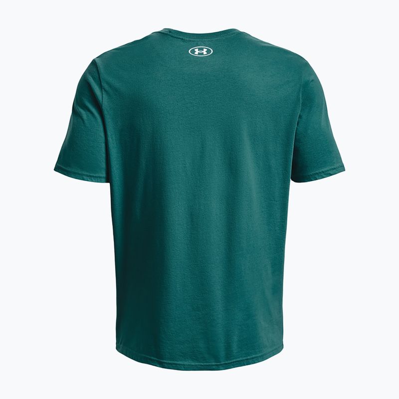 Férfi Under Armour Boxed Sportstyle parti tengerparti teal/fehér póló 5