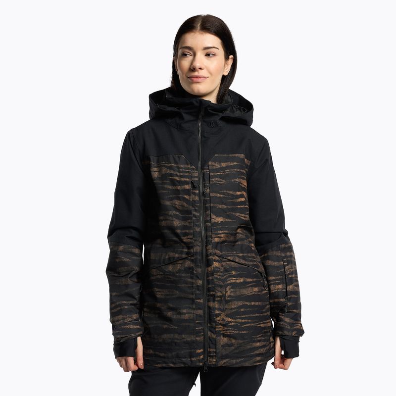 Női snowboard dzseki Volcom Shelter 3D Stretch fekete-barna H0452210