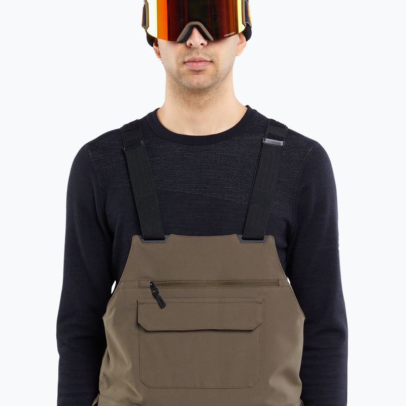 Férfi Volcom Roan Bib Overall teak színű snowboard nadrág 3