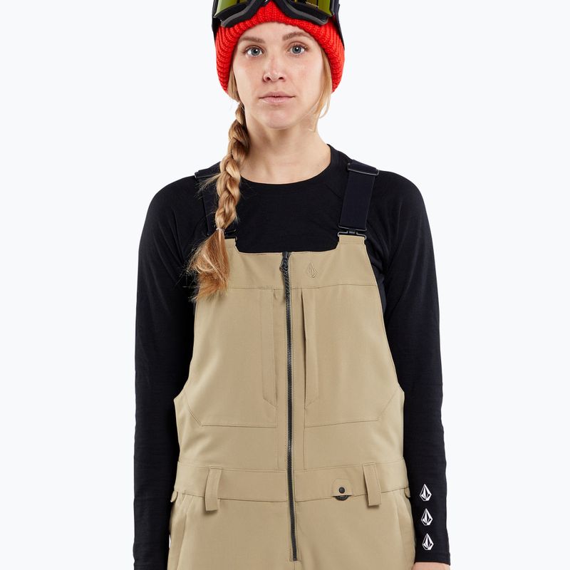 Női snowboard nadrág Volcom Swift Bib Overall khaki színben 3