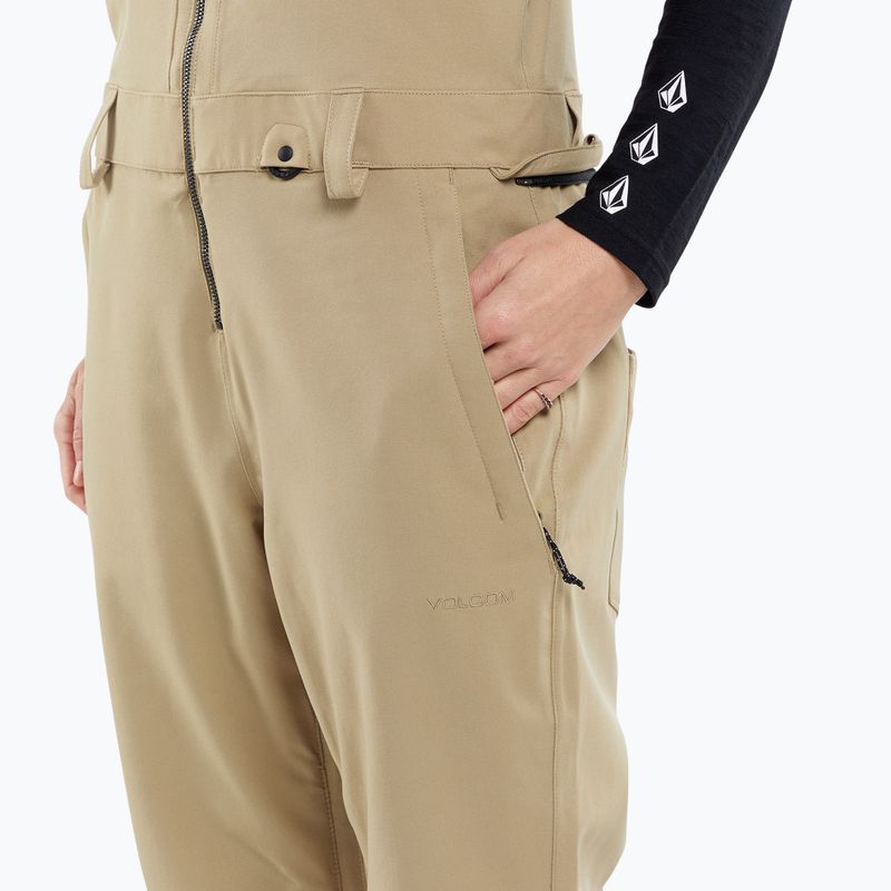 Női snowboard nadrág Volcom Swift Bib Overall khaki színben 5