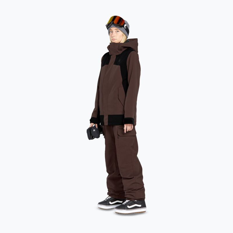 Női snowboard nadrág Volcom Creston Creston 3D Stretch Bib Overall mahagóni 3