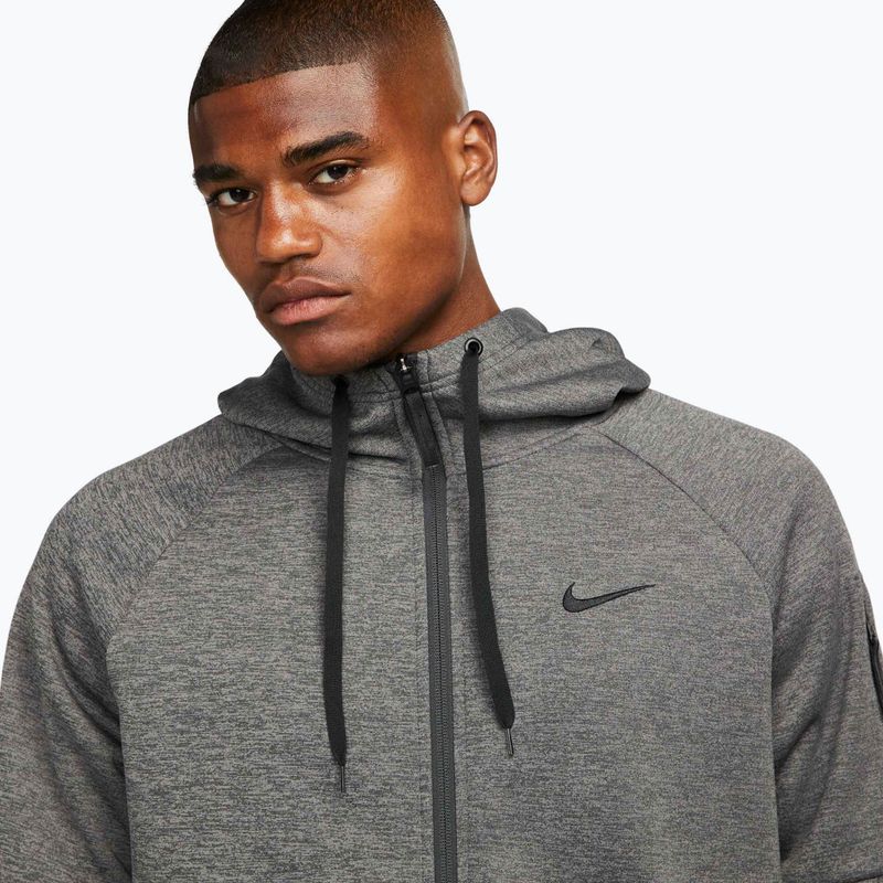 Férfi edzésfelső Nike Therma Fit Full-Zip charcoal heather/dark smoke grey/black 4