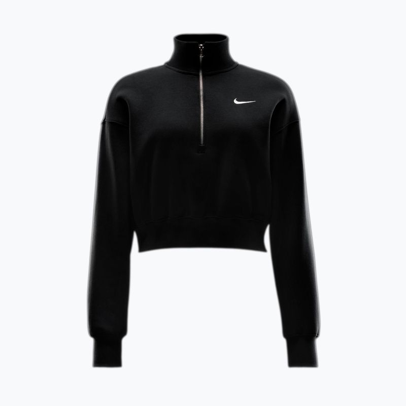 Női pulóver Nike Sportswear Phoenix Fleece 1/2 Zip Cropped black/sail 3