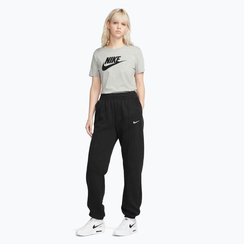 Női Nike Sportswear Club Essentials Logo sötétszürke szürke bőr/fekete póló 2