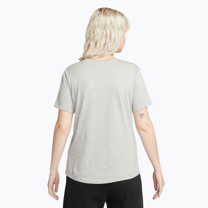 Női Nike Sportswear Club Essentials Logo sötétszürke szürke bőr/fekete póló 3