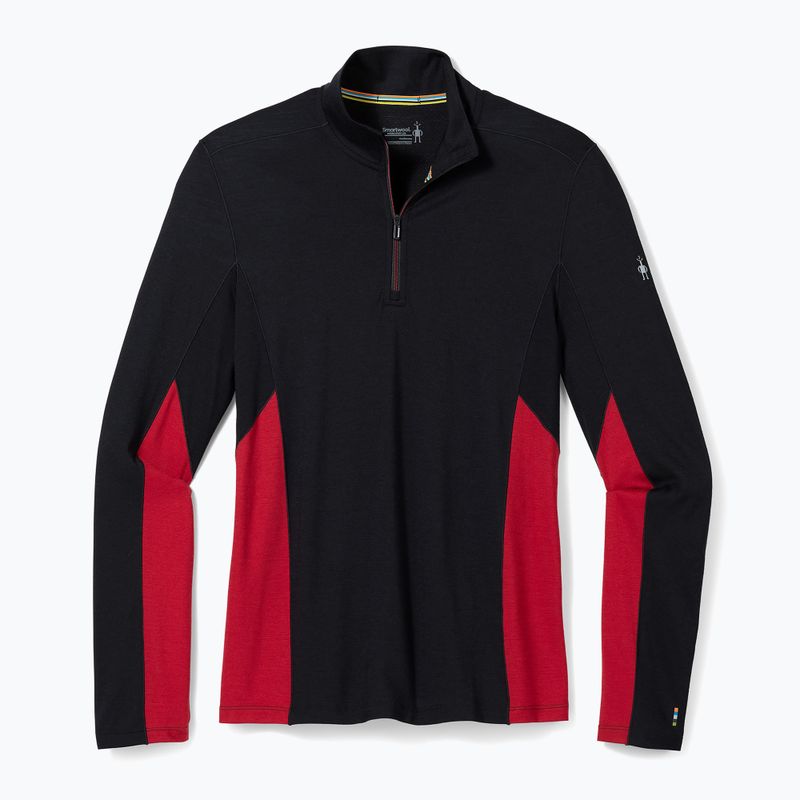 Férfi termoaktív pulóver Smartwool Merino Sport 1/4 Zip black/rythmic red 4