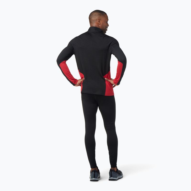 Férfi termoaktív pulóver Smartwool Merino Sport 1/4 Zip black/rythmic red 6