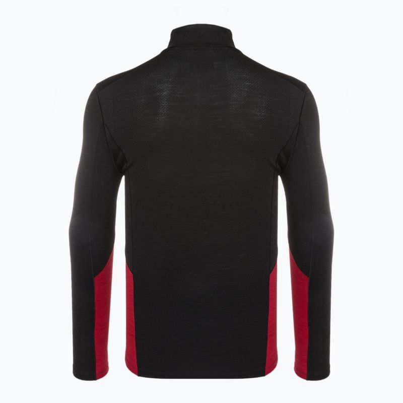 Férfi termoaktív pulóver Smartwool Merino Sport 1/4 Zip black/rythmic red 2