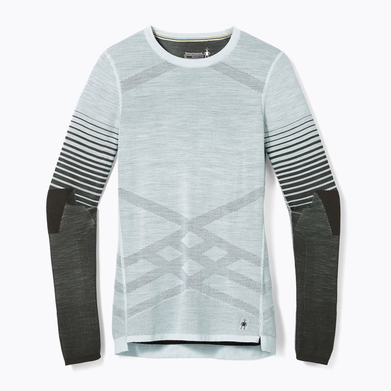 Női termál póló Smartwool Intraknit Thermal Merino Base Layer mintás Crew türkiz 16412