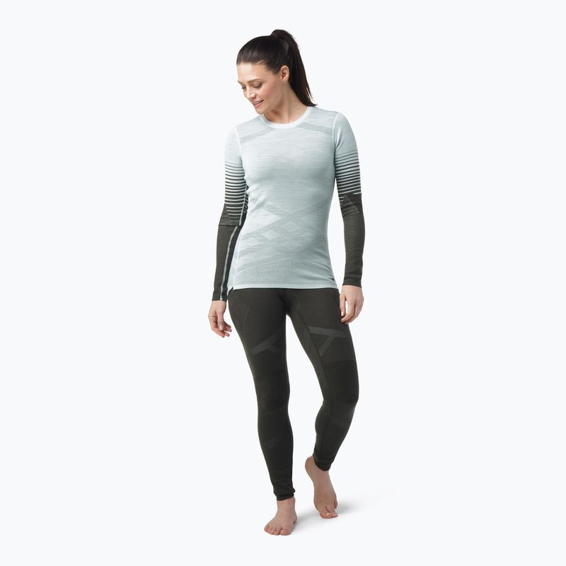 Női termoaktív pulóver Smartwool Intraknit Thermal Merino Base Layer Pattern Crew aqua 2