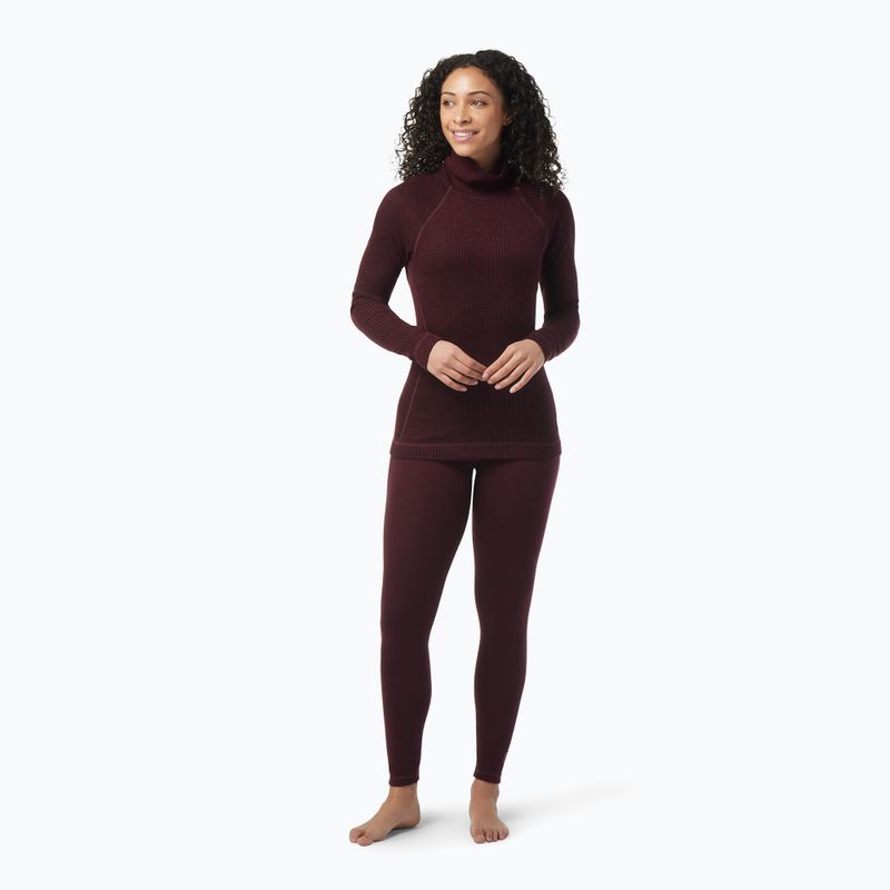 Női termoaktív pulóver Smartwool Thermal Merino Rib Turtleneck black cherry heather 5