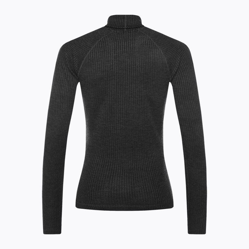 Női termoaktív pulóver Smartwool Thermal Merino Rib Turtleneck charcoal heather 2