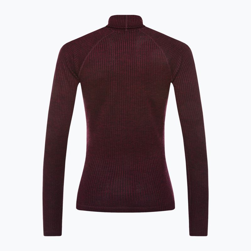 Női termoaktív pulóver Smartwool Thermal Merino Rib Turtleneck black cherry heather 2