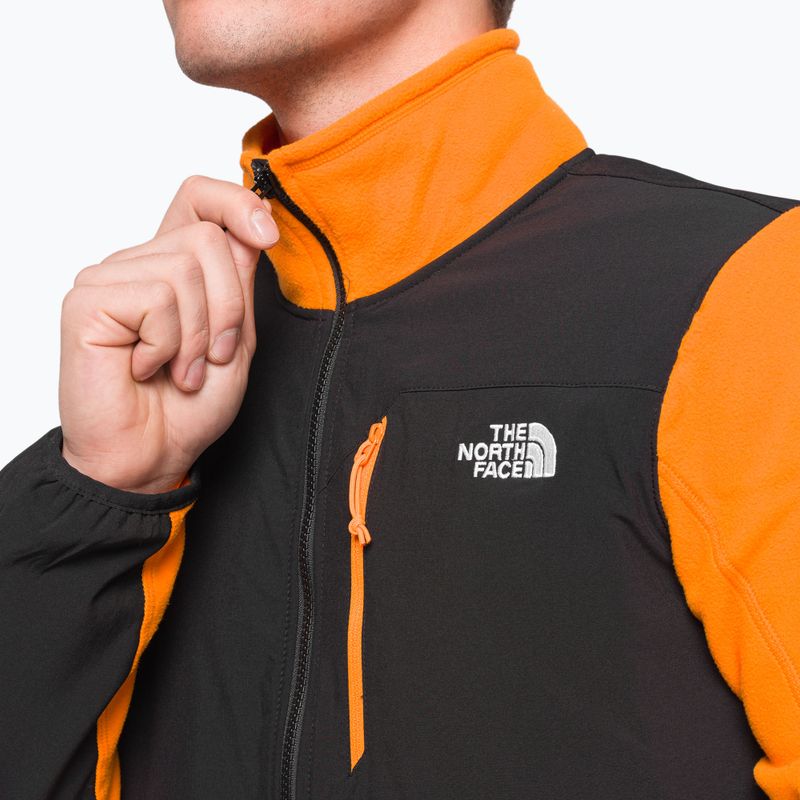 Férfi fleece pulóver The North Face Glacier Pro FZ fekete és narancssárga NF0A5IHS7Q61 6
